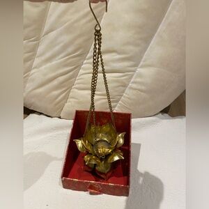 Gold color Lotus Flower Hanging candle holder New